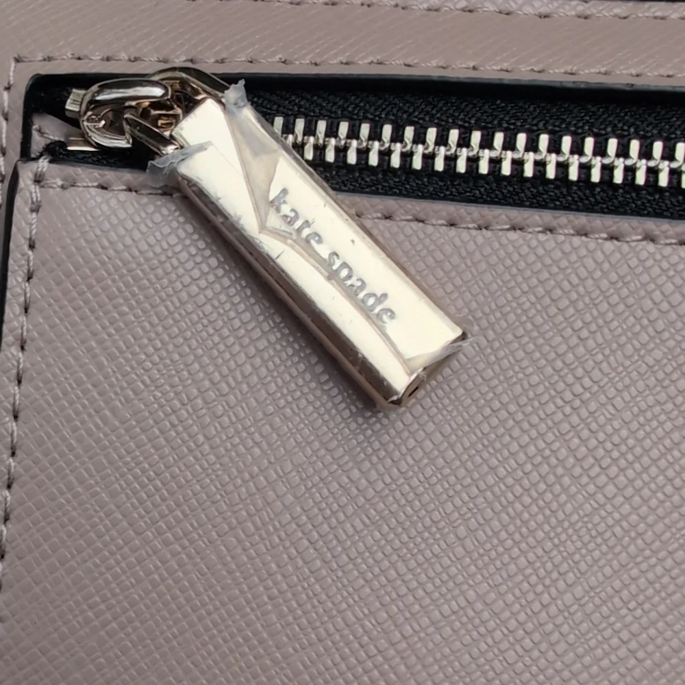 Kate Spade NY Staci Colorblock Large Slim Black, Nude, & Gold Wallet Leather - Picture 5 of 10